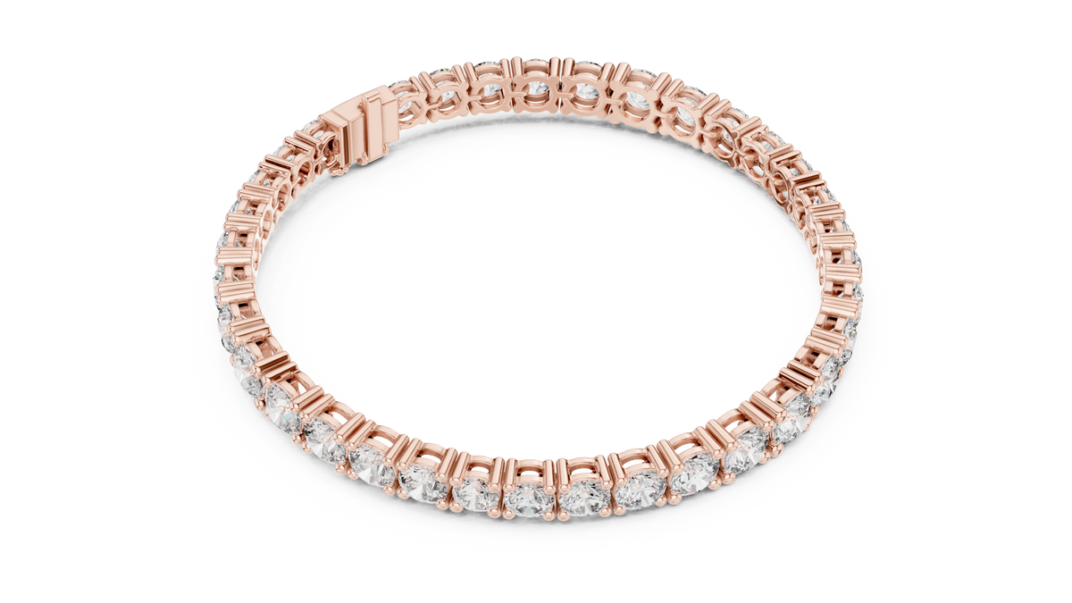Classelle Single Row Round Brilliant Four Prong Lab Grown Diamond Tennis Bracelet