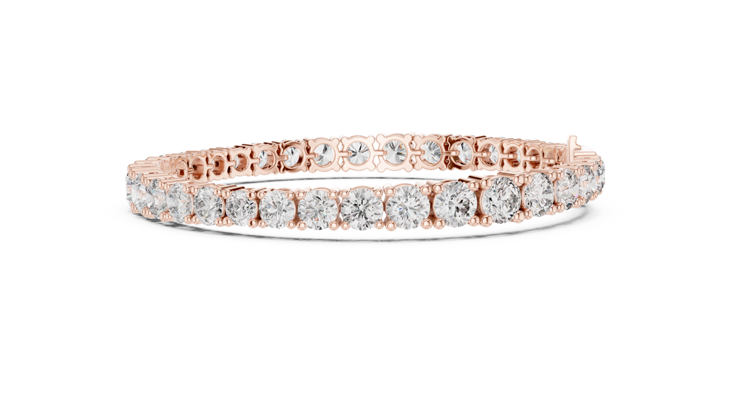 Classelle Single Row Round Brilliant Four Prong Lab Grown Diamond Tennis Bracelet