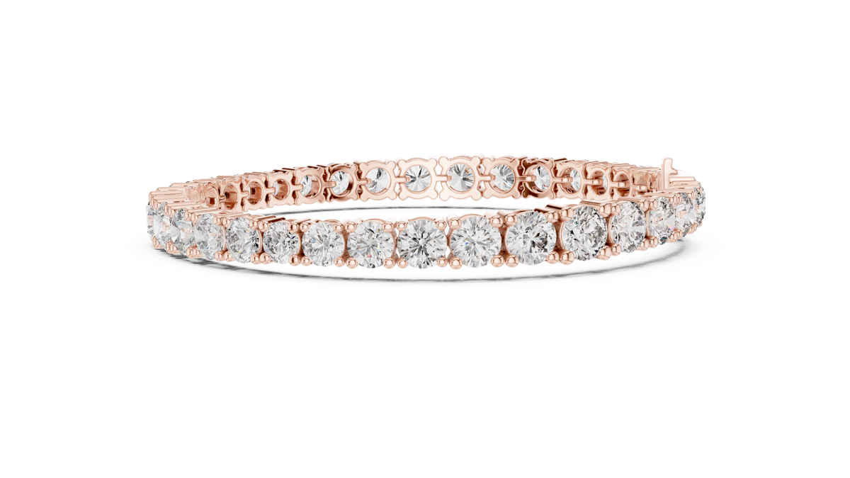 Classelle Single Row Round Brilliant Four Prong Lab Grown Diamond Tennis Bracelet