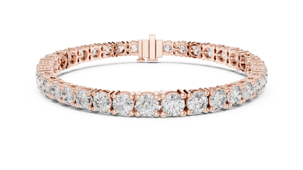 Classelle Single Row Round Brilliant Four Prong Lab Grown Diamond Tennis Bracelet
