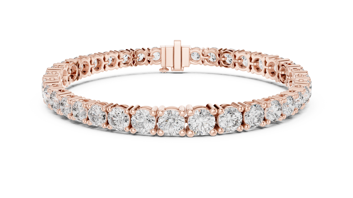 Classelle Single Row Round Brilliant Four Prong Lab Grown Diamond Tennis Bracelet