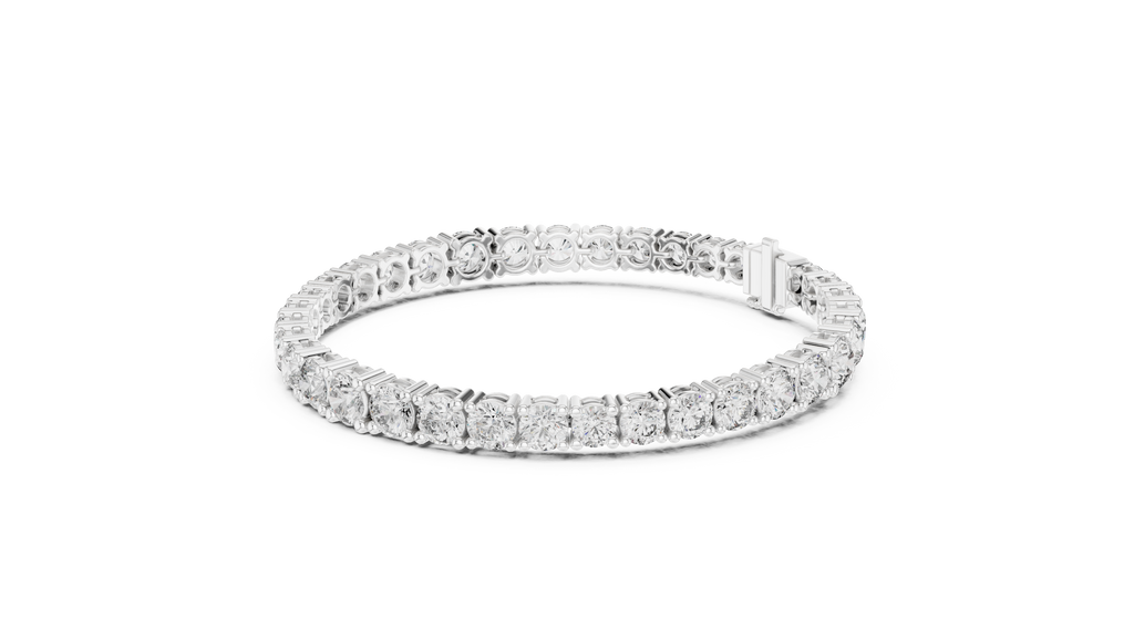 Classelle Single Row Round Brilliant Four Prong Lab Grown Diamond Tennis Bracelet