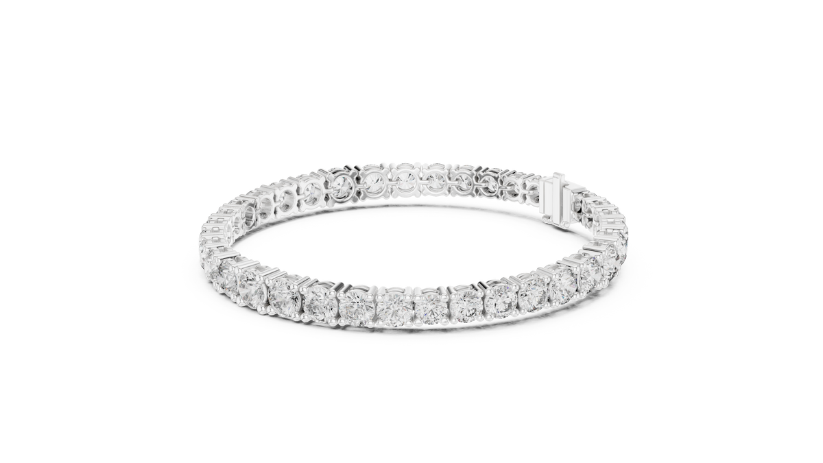 Classelle Single Row Round Brilliant Four Prong Lab Grown Diamond Tennis Bracelet