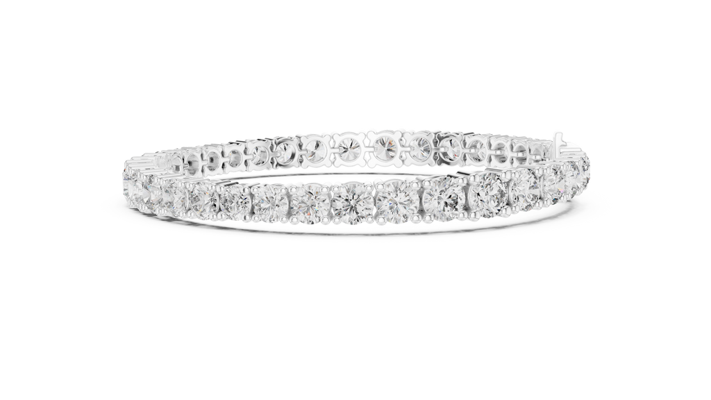 Classelle Single Row Round Brilliant Four Prong Lab Grown Diamond Tennis Bracelet