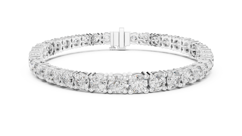 Classelle Single Row Round Brilliant Four Prong Lab Grown Diamond Tennis Bracelet