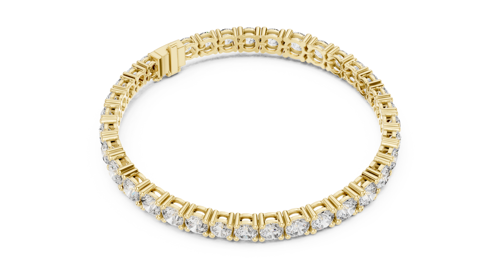 Classelle Single Row Round Brilliant Four Prong Lab Grown Diamond Tennis Bracelet