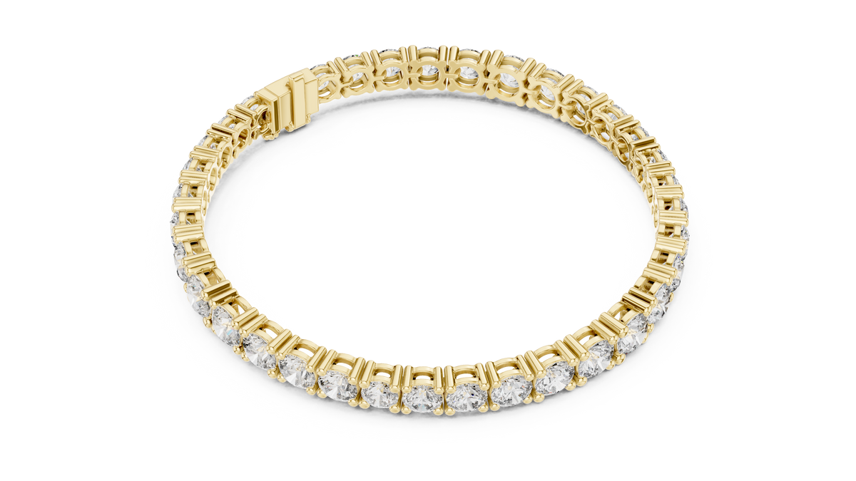 Classelle Single Row Round Brilliant Four Prong Lab Grown Diamond Tennis Bracelet