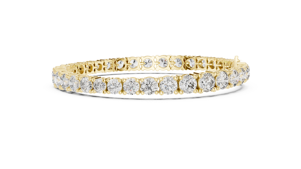 Classelle Single Row Round Brilliant Four Prong Lab Grown Diamond Tennis Bracelet
