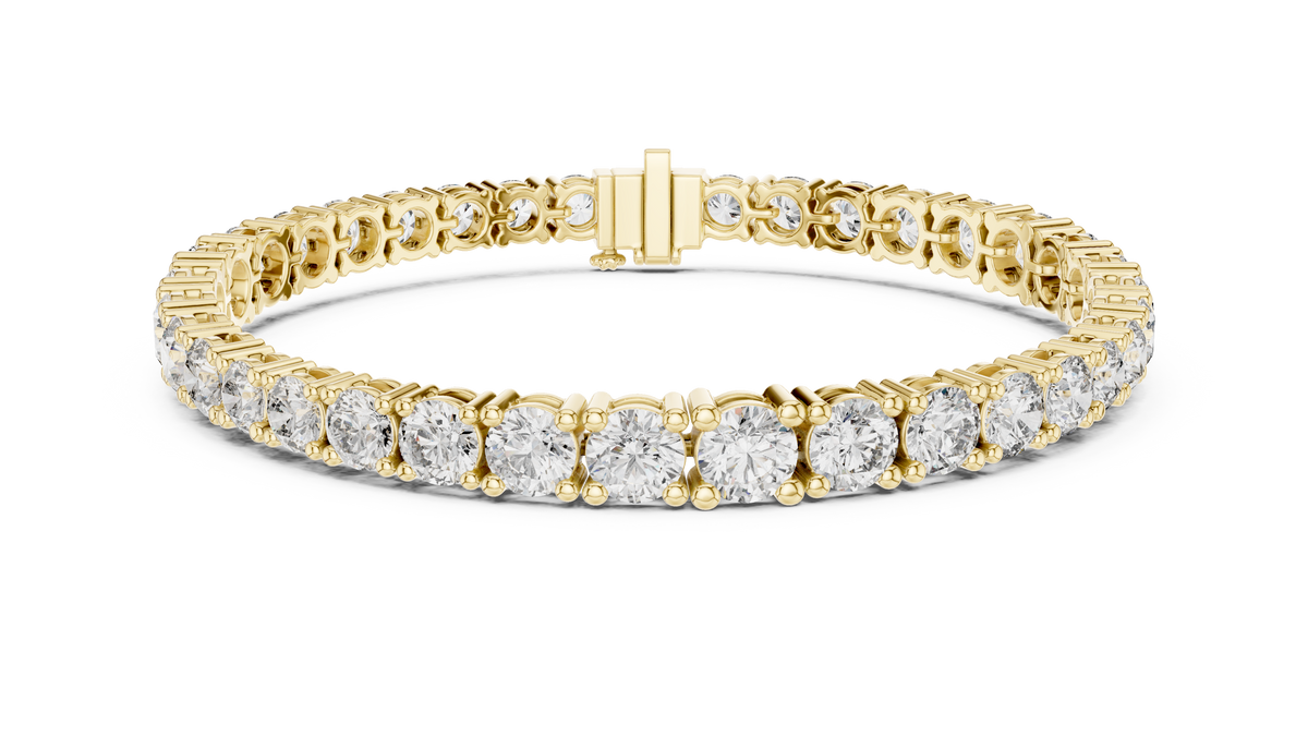 Classelle Single Row Round Brilliant Four Prong Lab Grown Diamond Tennis Bracelet