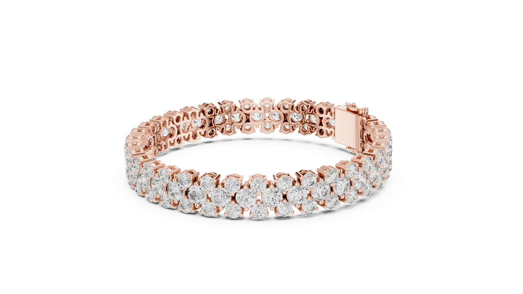 Clovelle Three-Row Cluster Lab Grown Diamond Tennis Bracelet