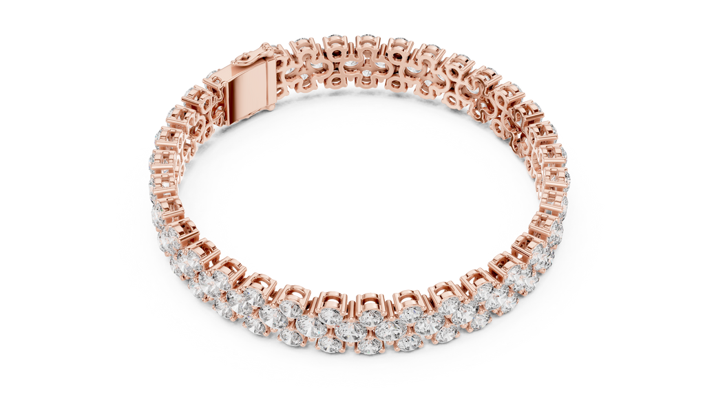 Clovelle Three-Row Cluster Lab Grown Diamond Tennis Bracelet