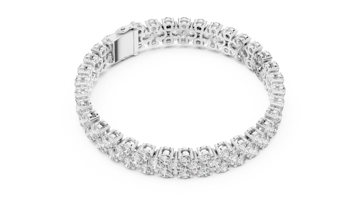 Clovelle Three-Row Cluster Lab Grown Diamond Tennis Bracelet