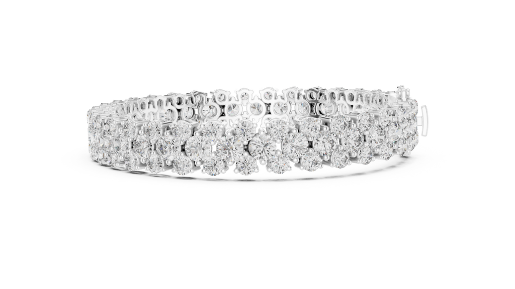 Clovelle Three-Row Cluster Lab Grown Diamond Tennis Bracelet