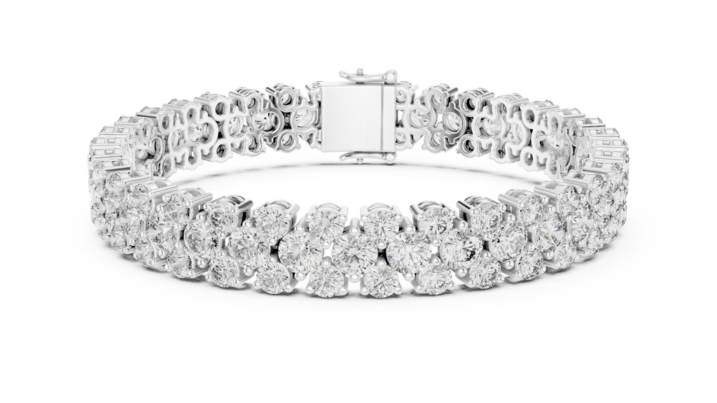 Clovelle Three-Row Cluster Lab Grown Diamond Tennis Bracelet