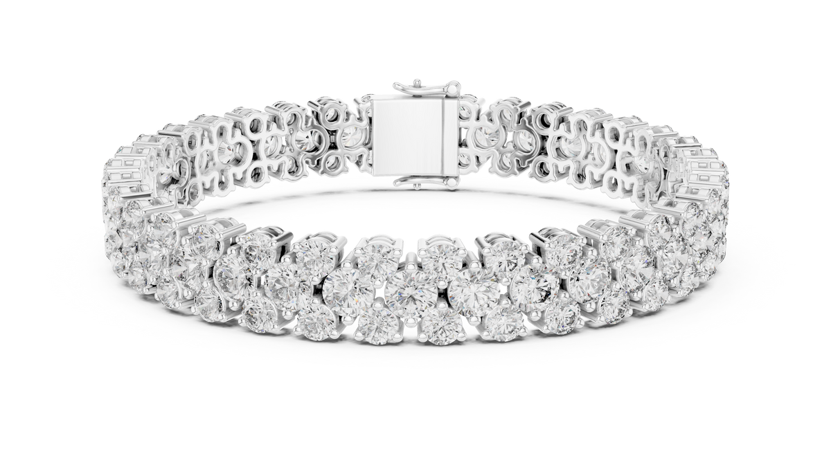Clovelle Three-Row Cluster Lab Grown Diamond Tennis Bracelet