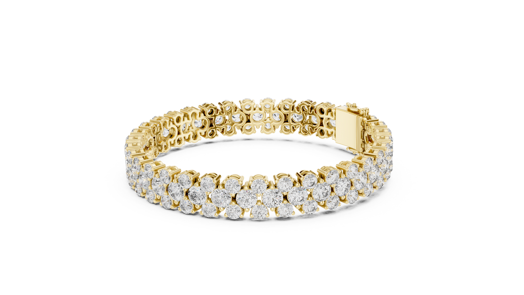 Clovelle Three-Row Cluster Lab Grown Diamond Tennis Bracelet