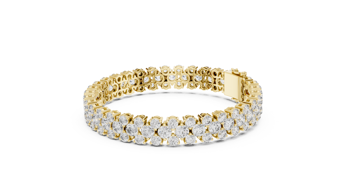 Clovelle Three-Row Cluster Lab Grown Diamond Tennis Bracelet