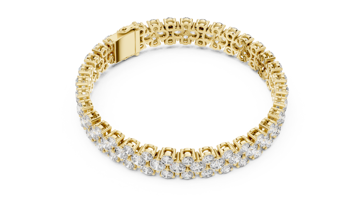 Clovelle Three-Row Cluster Lab Grown Diamond Tennis Bracelet