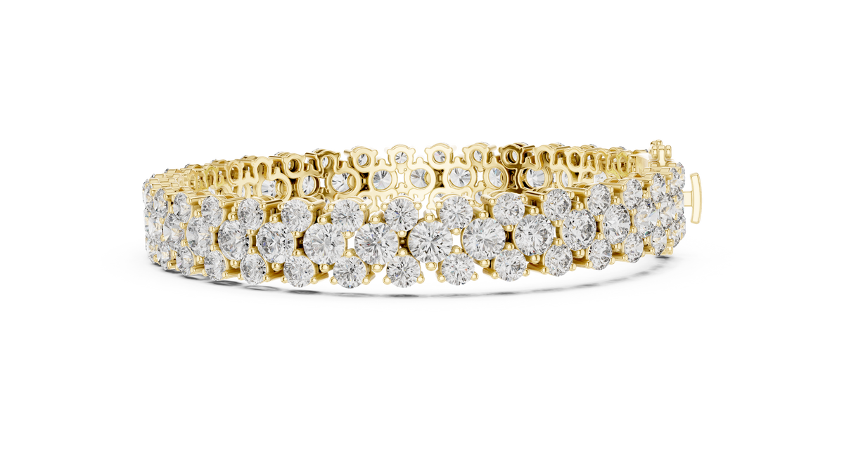 Clovelle Three-Row Cluster Lab Grown Diamond Tennis Bracelet