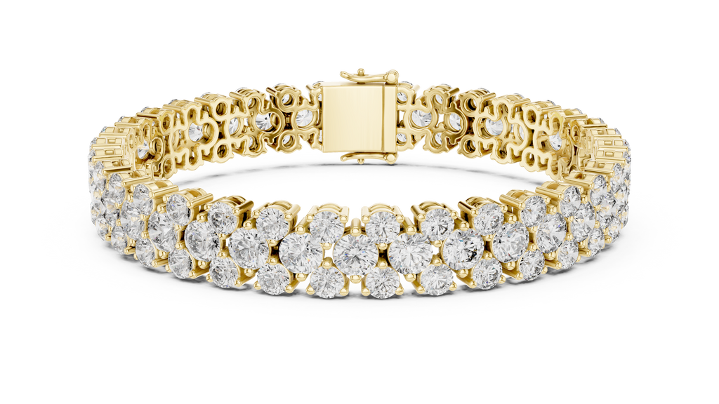 Clovelle Three-Row Cluster Lab Grown Diamond Tennis Bracelet
