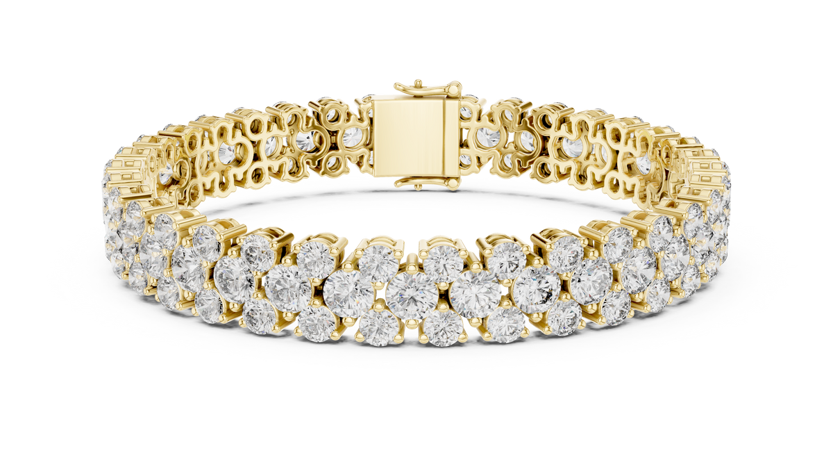 Clovelle Three-Row Cluster Lab Grown Diamond Tennis Bracelet