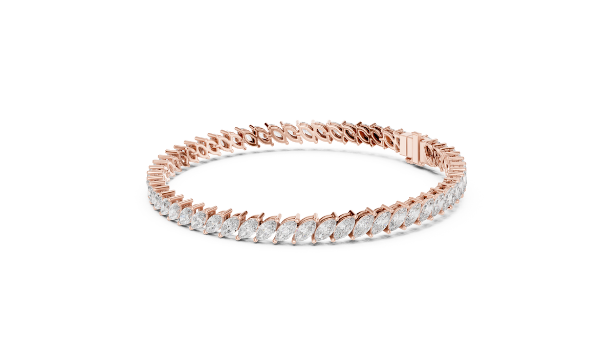 Foliara Angled Marquise Lab Grown Diamond Tennis Bracelet
