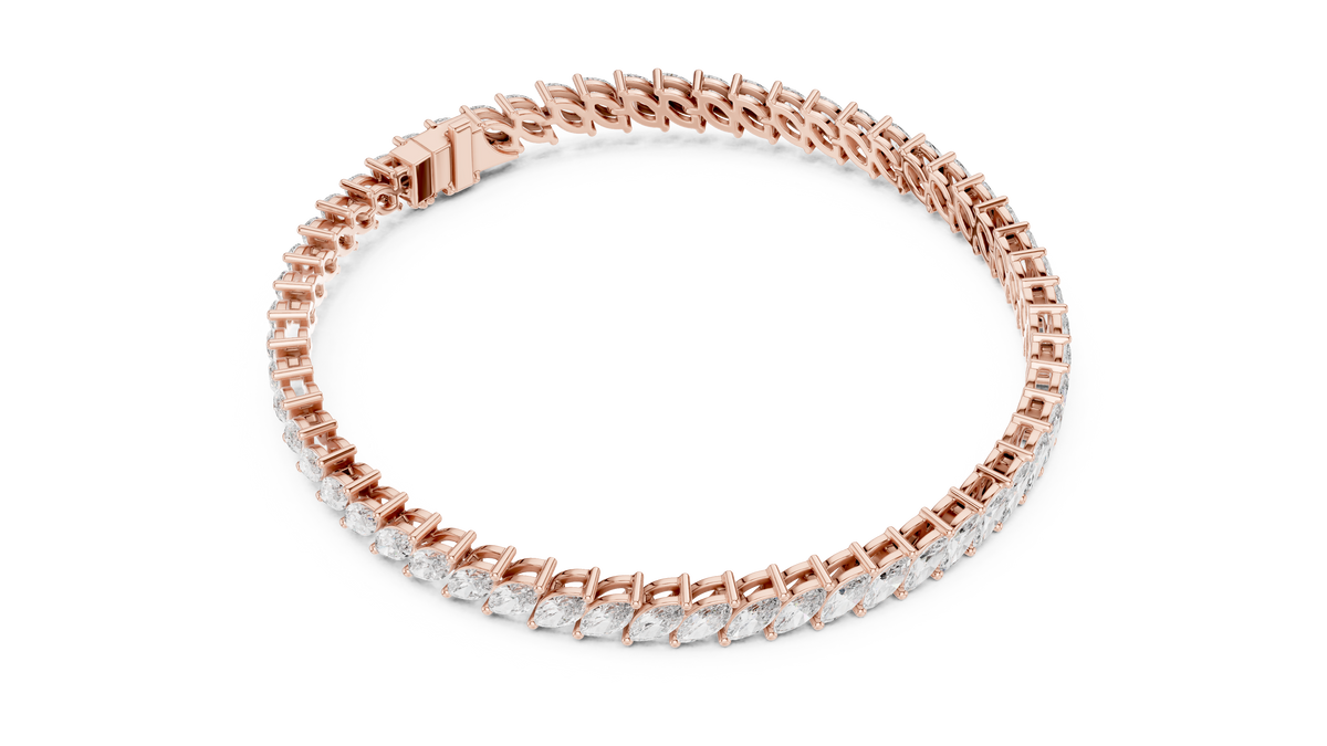 Foliara Angled Marquise Lab Grown Diamond Tennis Bracelet