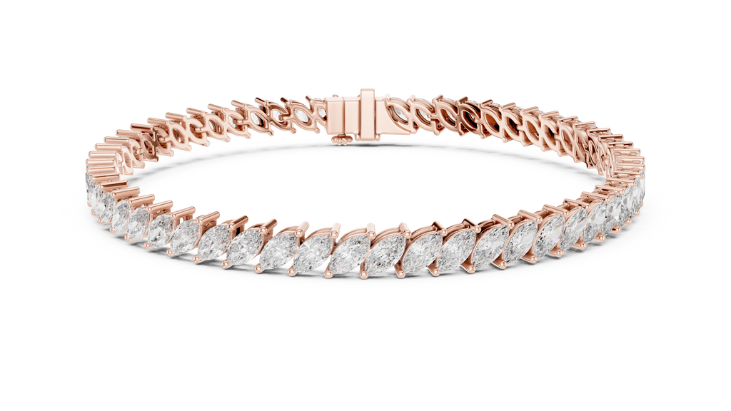 Foliara Angled Marquise Lab Grown Diamond Tennis Bracelet