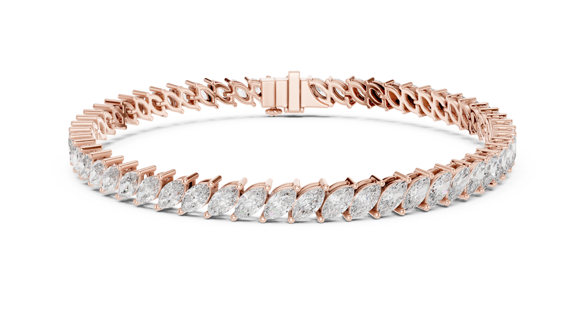 Foliara Angled Marquise Lab Grown Diamond Tennis Bracelet