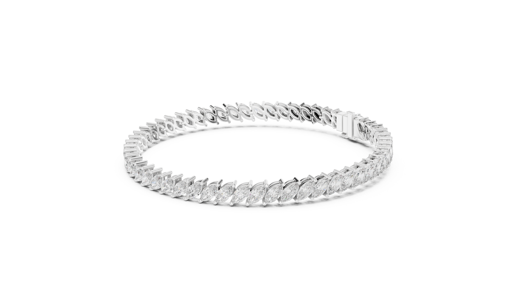 Foliara Angled Marquise Lab Grown Diamond Tennis Bracelet