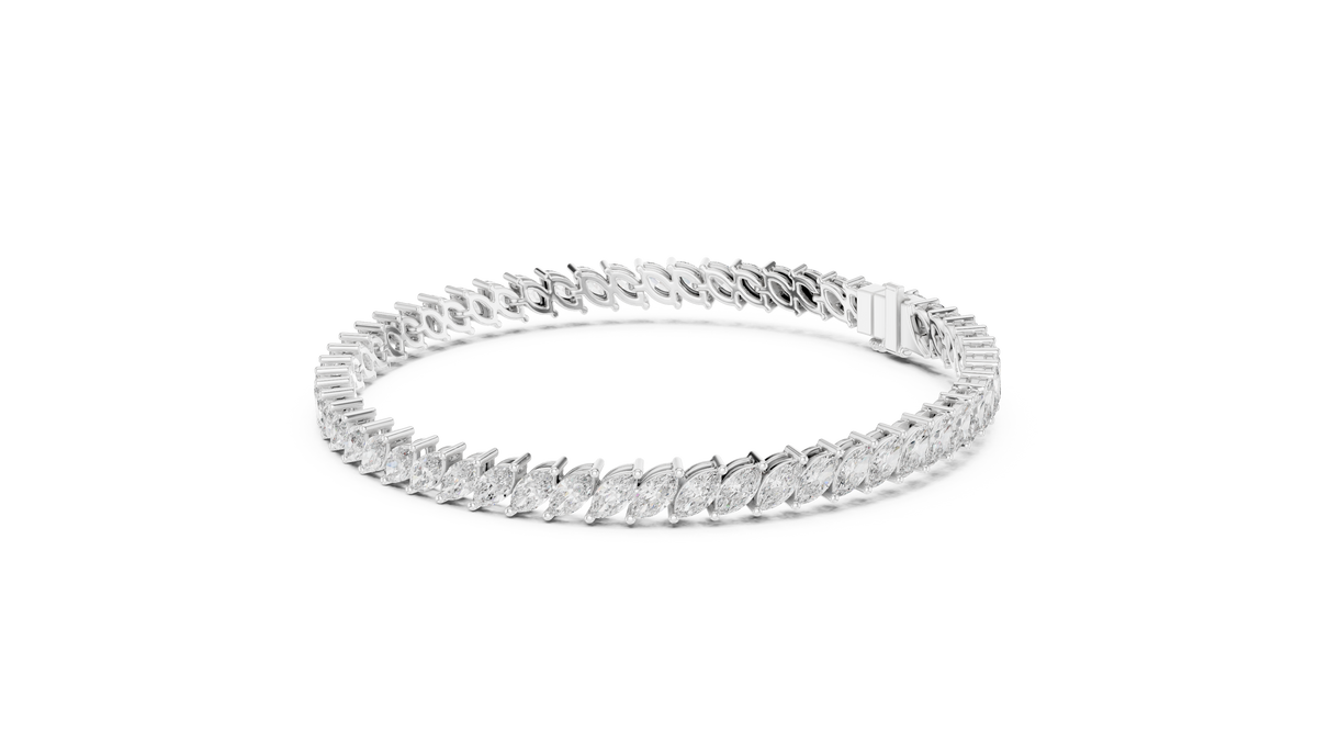 Foliara Angled Marquise Lab Grown Diamond Tennis Bracelet