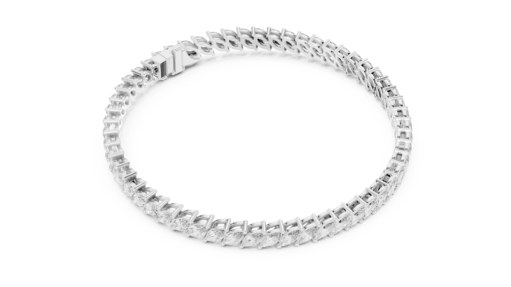 Foliara Angled Marquise Lab Grown Diamond Tennis Bracelet