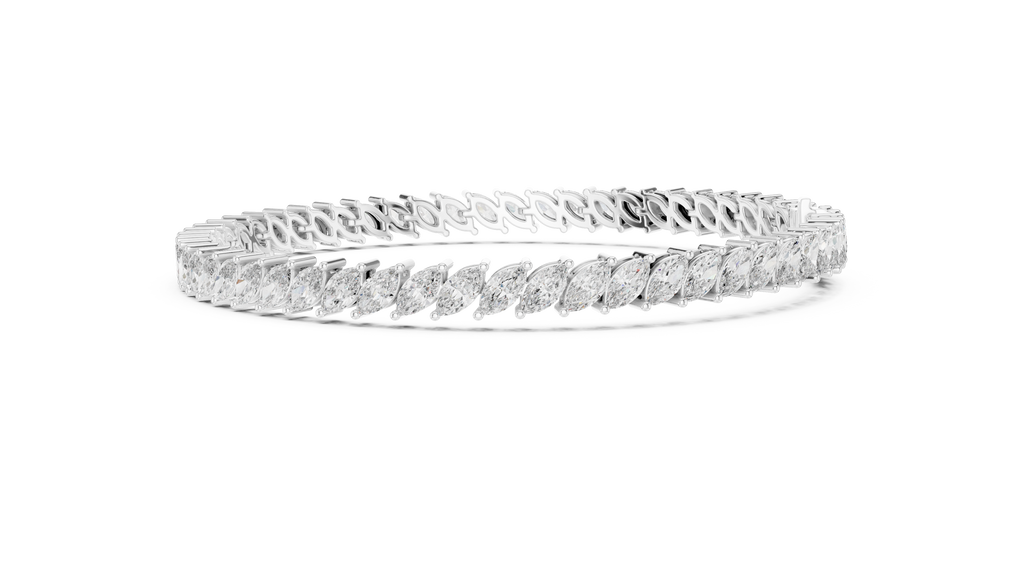 Foliara Angled Marquise Lab Grown Diamond Tennis Bracelet
