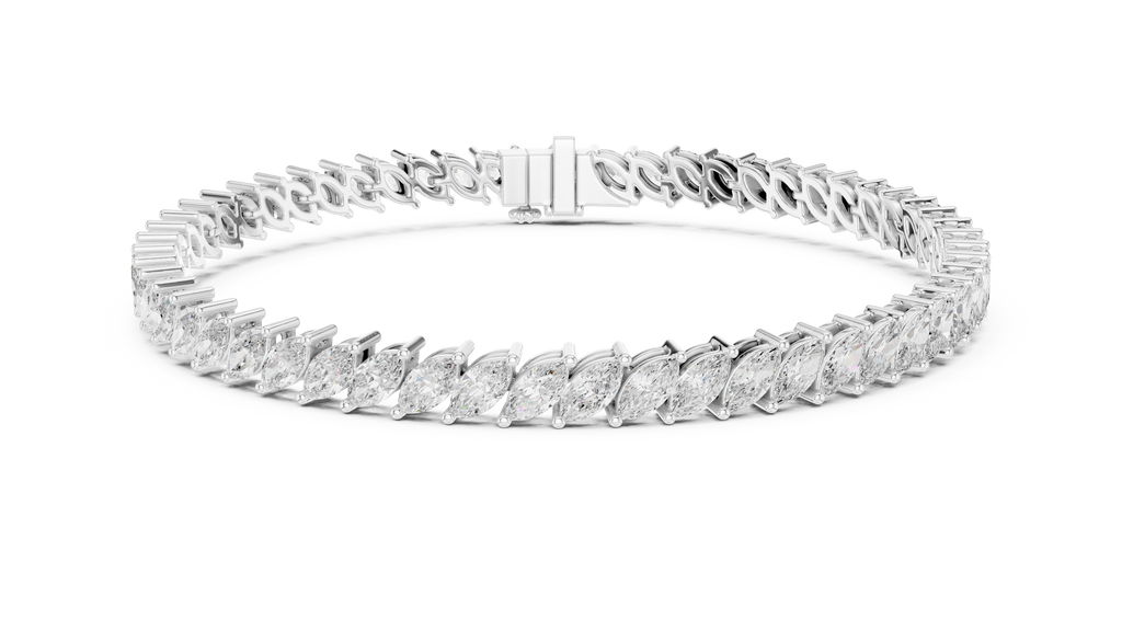Foliara Angled Marquise Lab Grown Diamond Tennis Bracelet