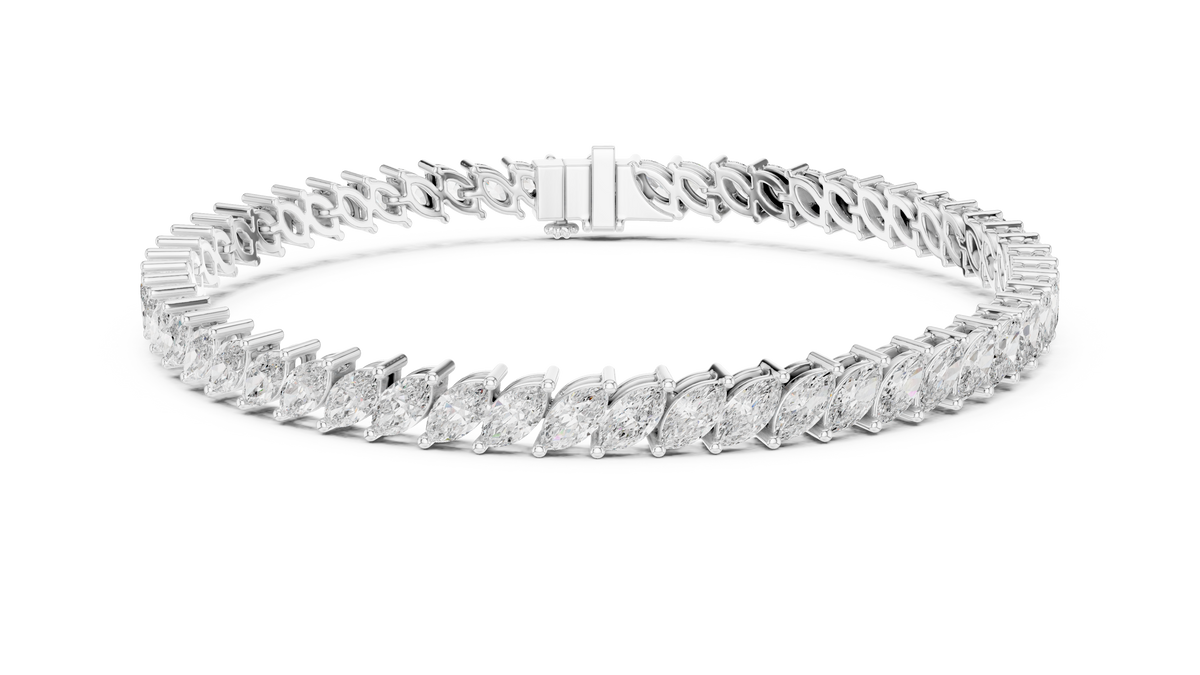 Foliara Angled Marquise Lab Grown Diamond Tennis Bracelet