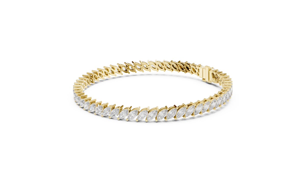 Foliara Angled Marquise Lab Grown Diamond Tennis Bracelet