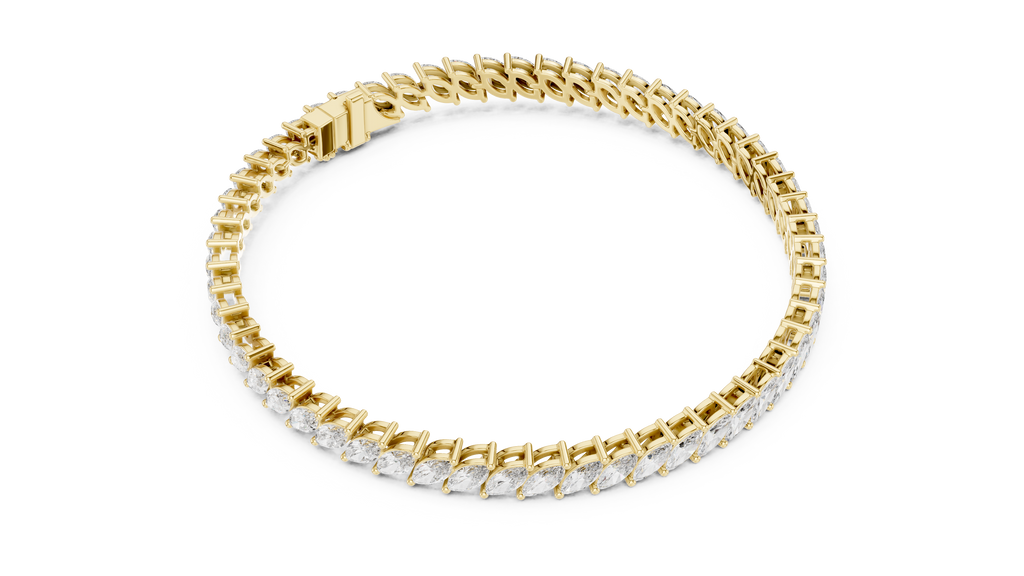 Foliara Angled Marquise Lab Grown Diamond Tennis Bracelet