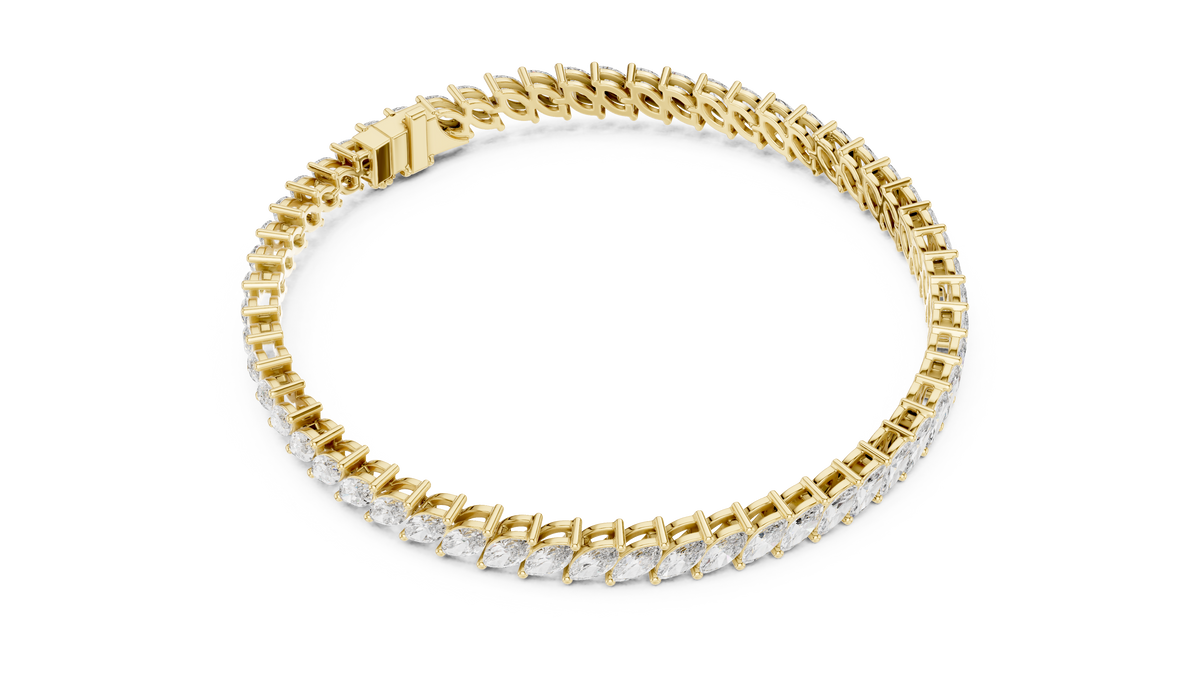 Foliara Angled Marquise Lab Grown Diamond Tennis Bracelet