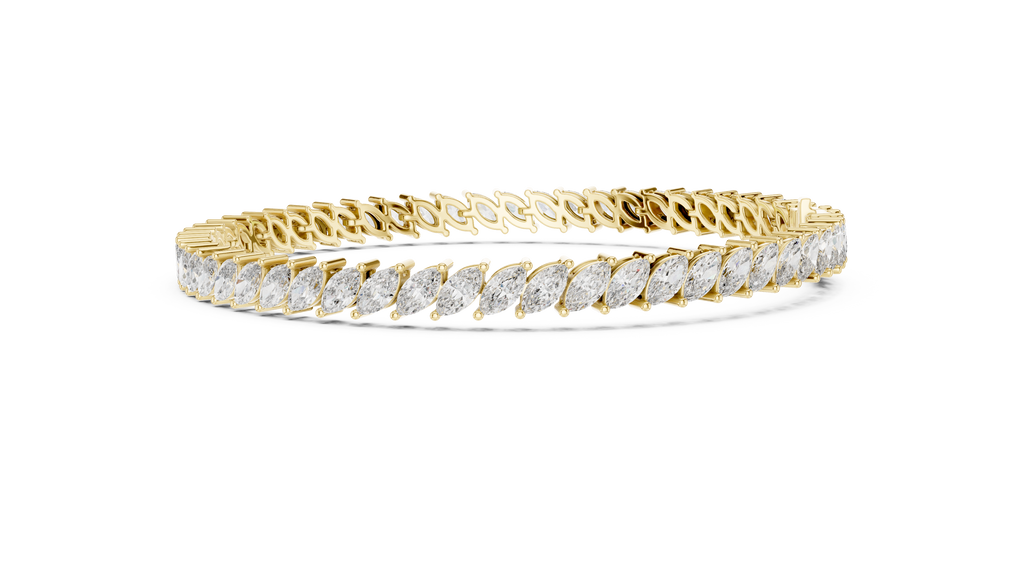 Foliara Angled Marquise Lab Grown Diamond Tennis Bracelet