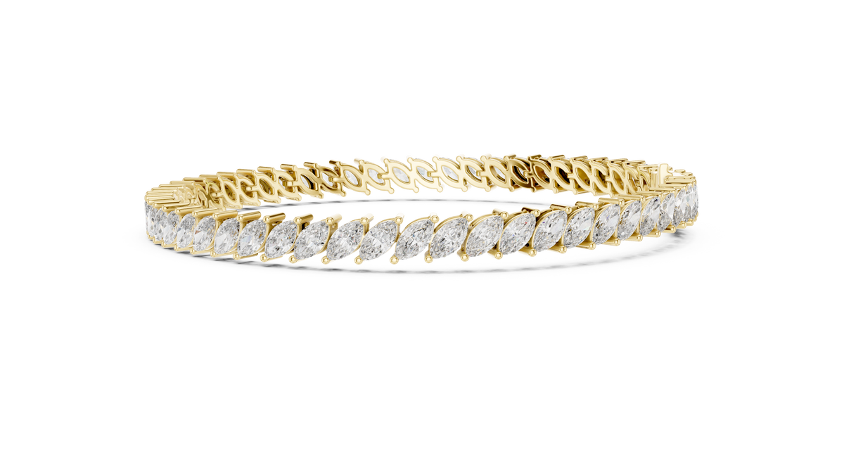 Foliara Angled Marquise Lab Grown Diamond Tennis Bracelet
