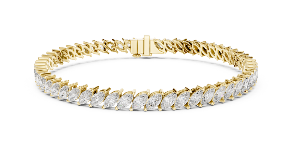 Foliara Angled Marquise Lab Grown Diamond Tennis Bracelet