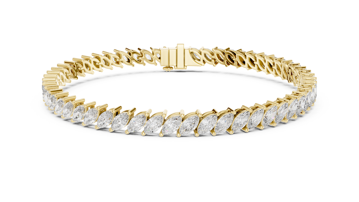 Foliara Angled Marquise Lab Grown Diamond Tennis Bracelet