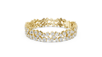 Regelle Wide Three Row Round Lab Grown Diamond Statement Bracelet