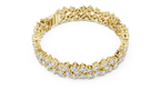 Regelle Wide Three Row Round Lab Grown Diamond Statement Bracelet