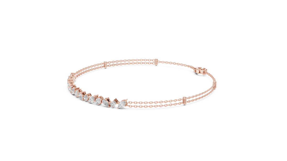 Confettelle Scattered Marquise, Pear, Oval and Emerald Cut Lab Grown Diamond Bracelet