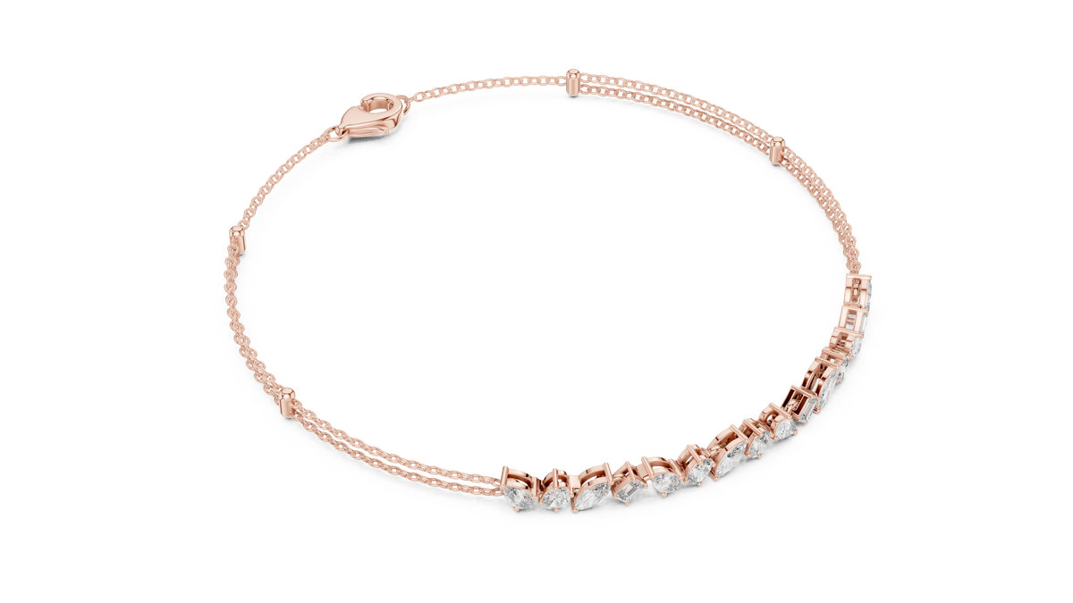 Confettelle Scattered Marquise, Pear, Oval and Emerald Cut Lab Grown Diamond Bracelet