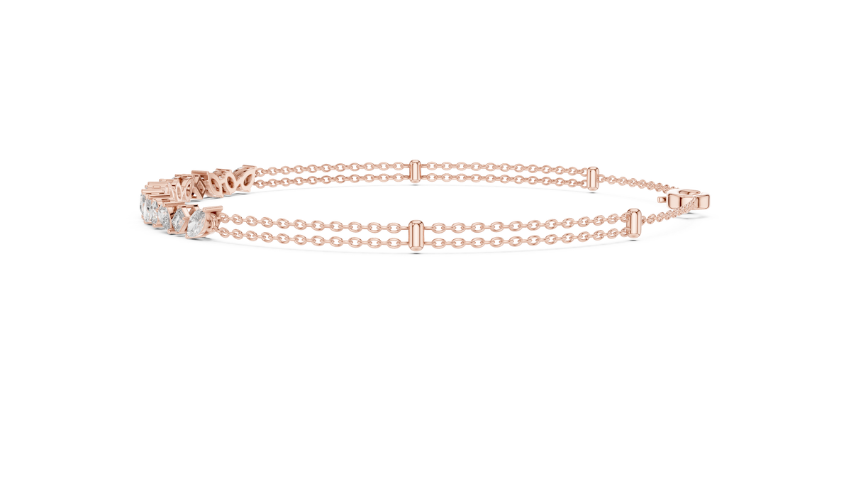 Confettelle Scattered Marquise, Pear, Oval and Emerald Cut Lab Grown Diamond Bracelet