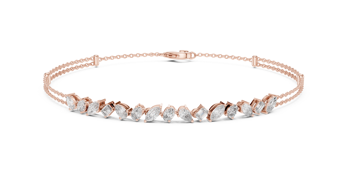 Confettelle Scattered Marquise, Pear, Oval and Emerald Cut Lab Grown Diamond Bracelet
