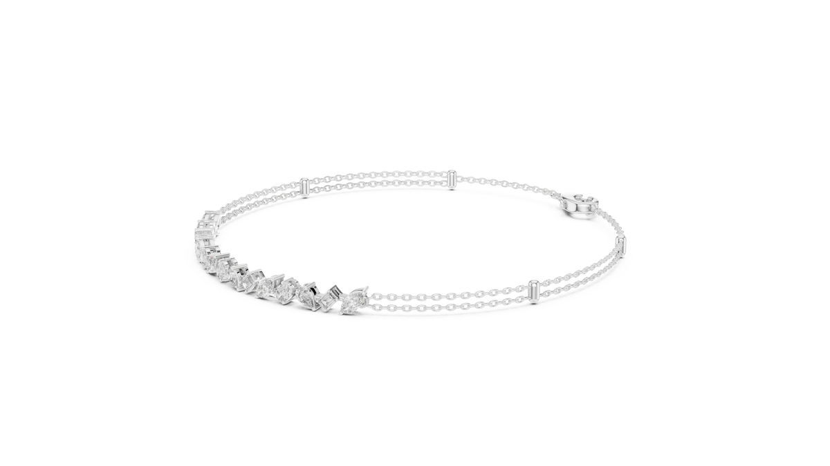 Confettelle Scattered Marquise, Pear, Oval and Emerald Cut Lab Grown Diamond Bracelet