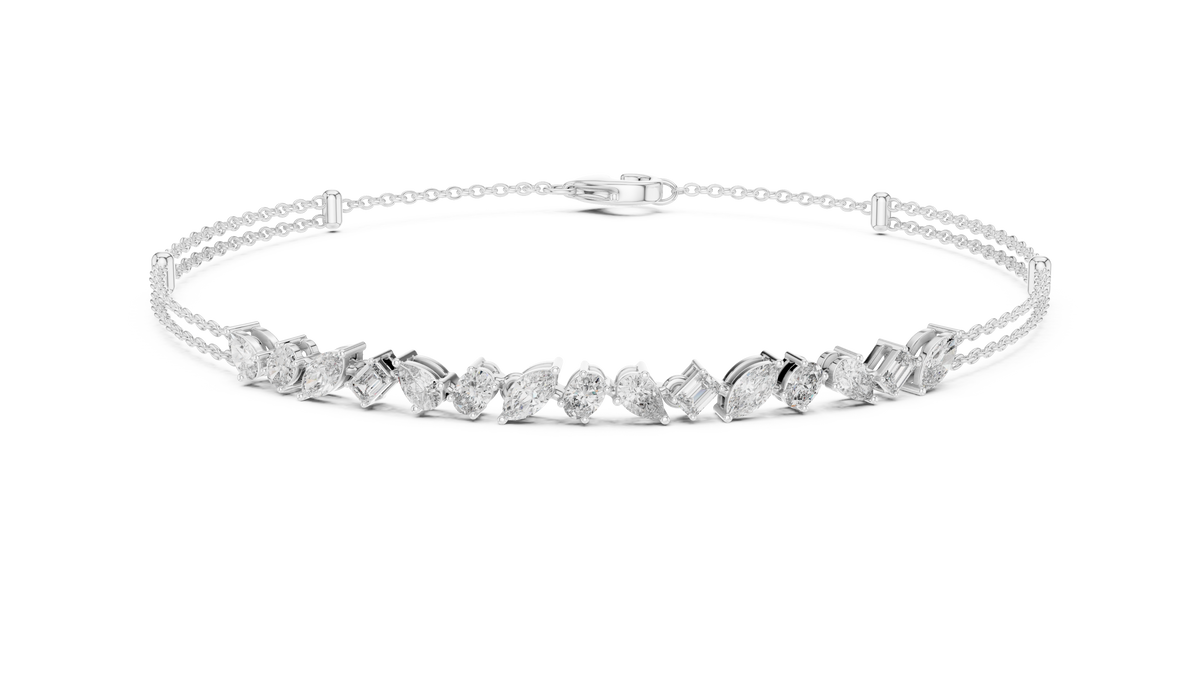 Confettelle Scattered Marquise, Pear, Oval and Emerald Cut Lab Grown Diamond Bracelet